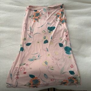 Elegant Floral A-Line Skirt in Pink